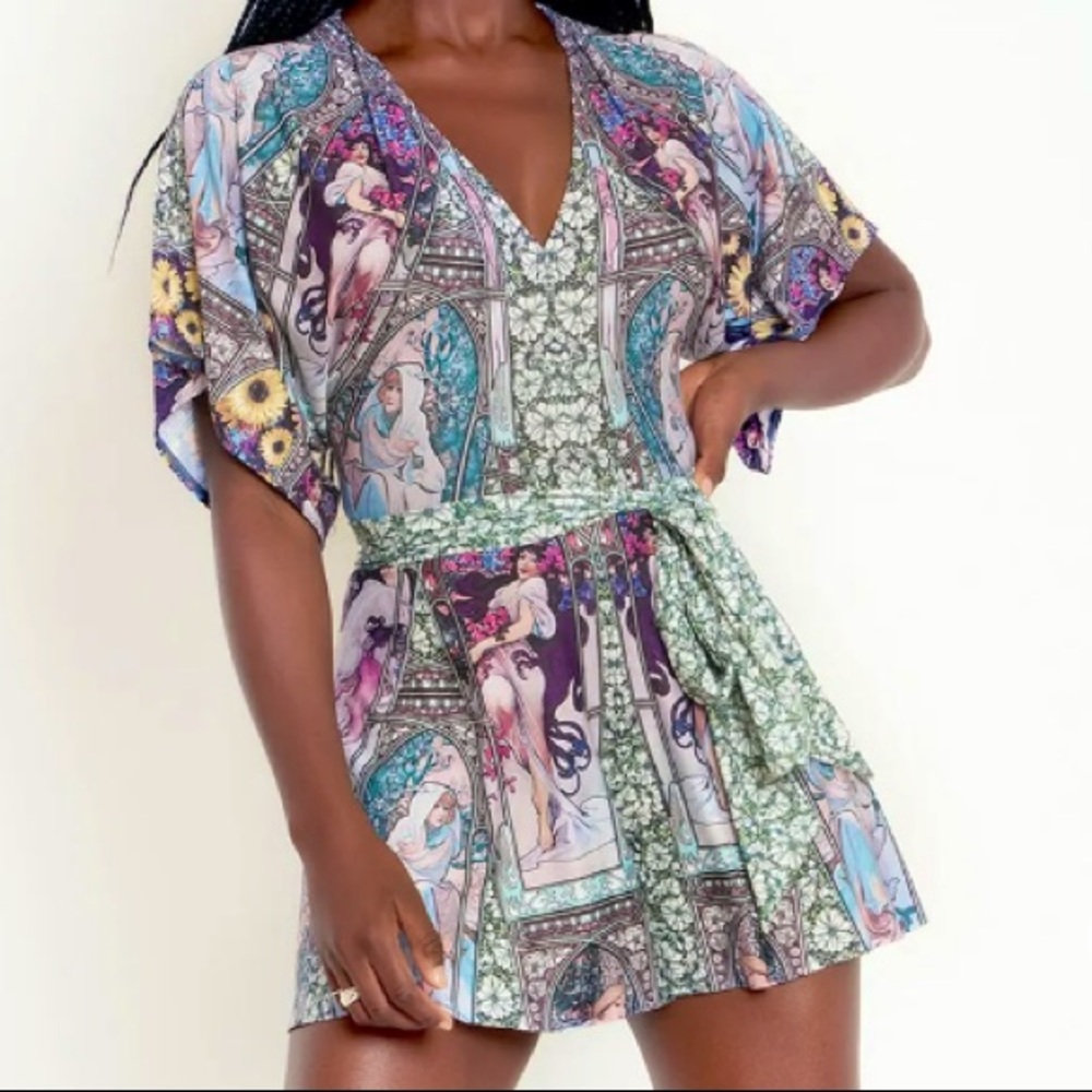 Four Seasons slinky playsuit -limited